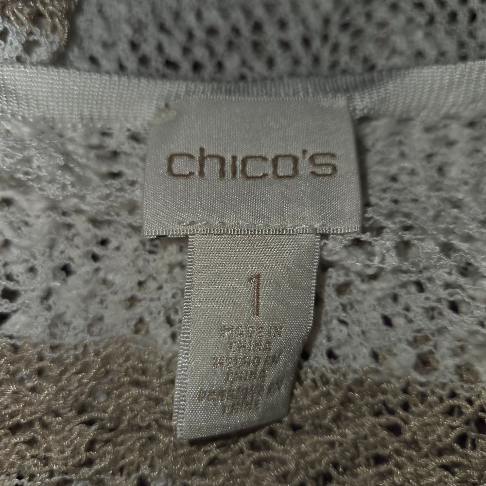 Chico's Open Front Drape Sequin Striped Cardigan … - image 5